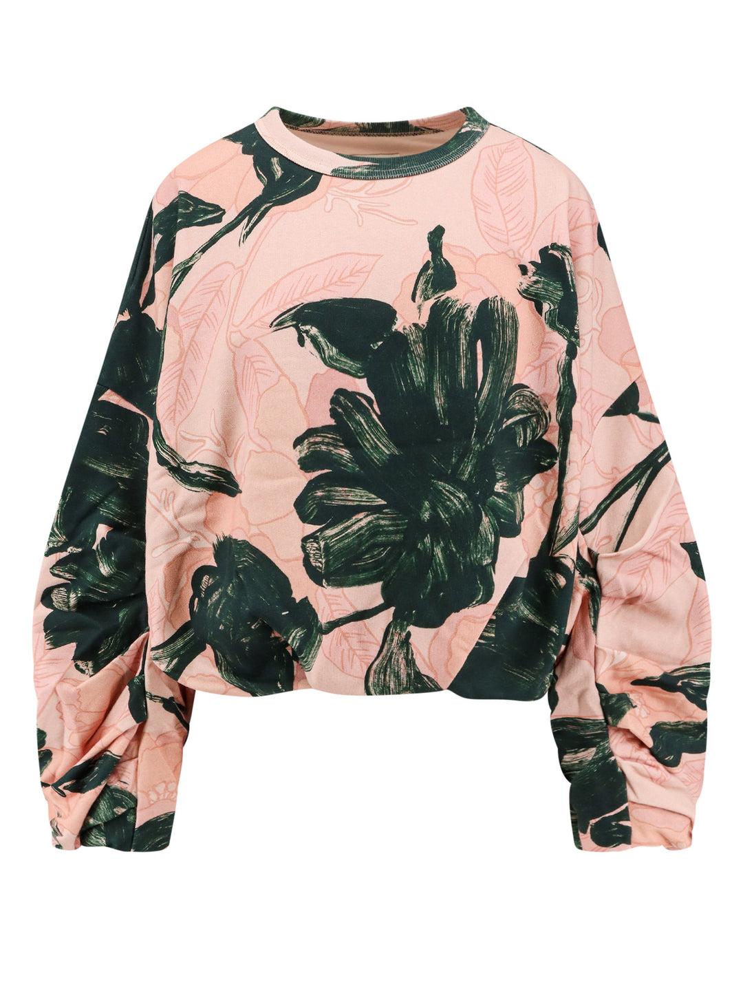 Cotton sweatshirt with floral print