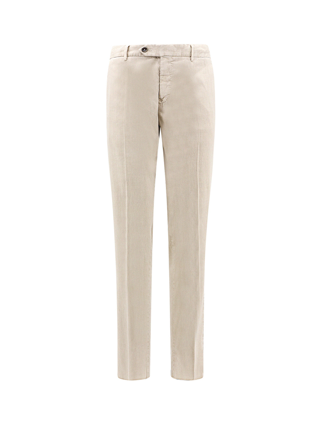 Linen and cotton trouser with drawstring at waist