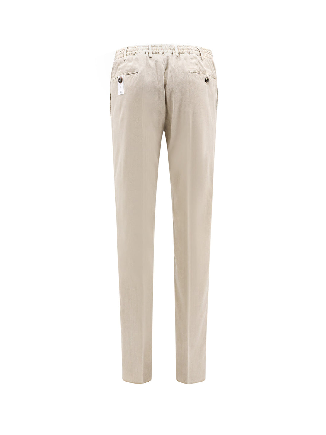 Linen and cotton trouser with drawstring at waist