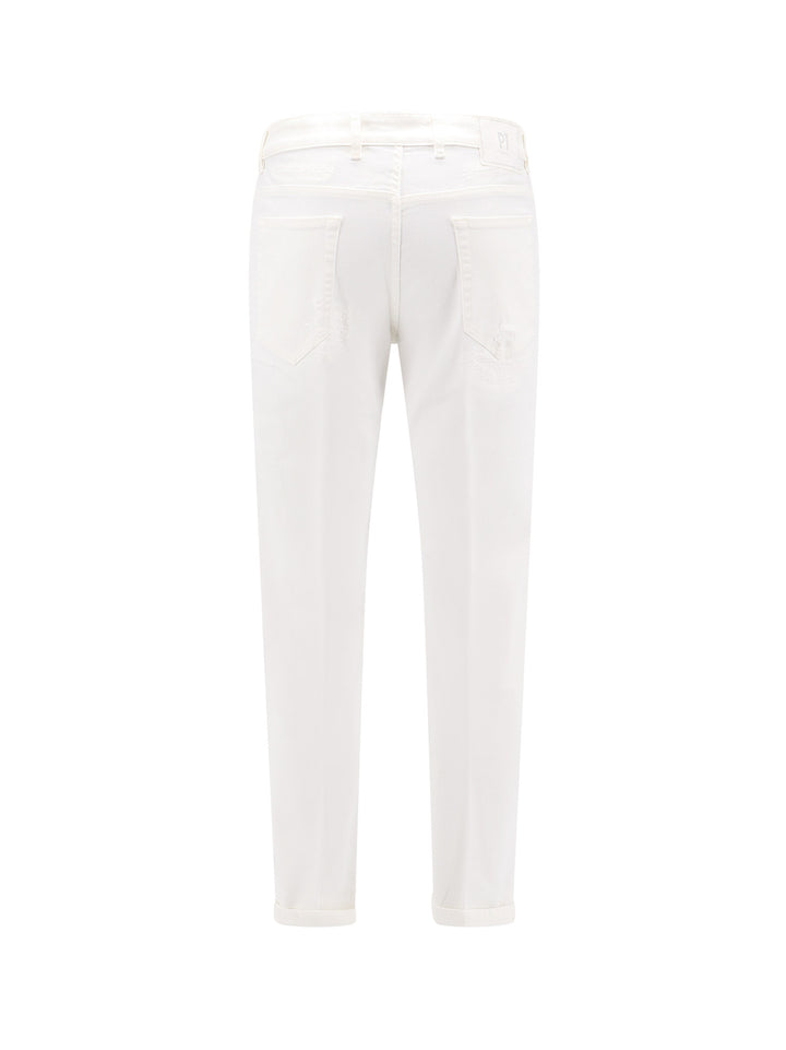 Cotton trouser with ripped effect