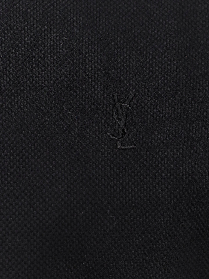 Recycled fabric polo shirt with embroidered monogram