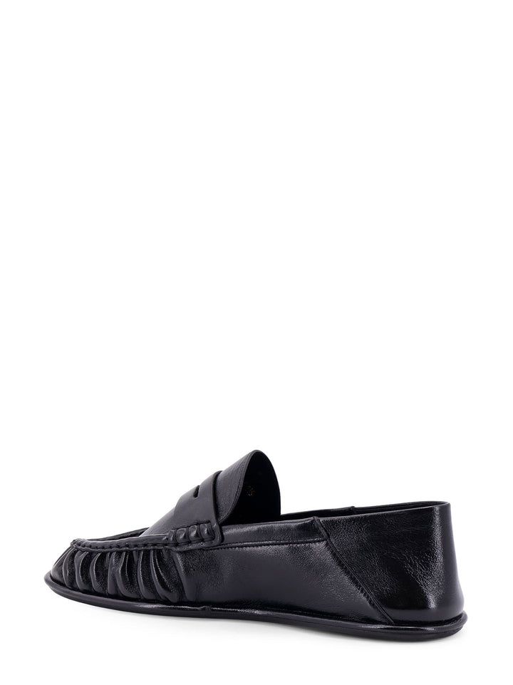 Leather loafer with frontal monogram