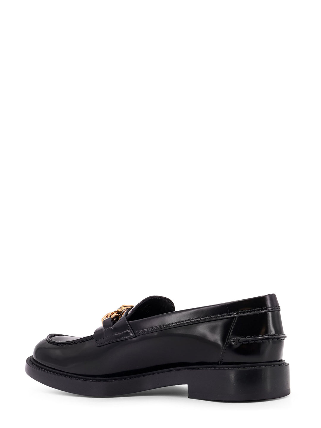 Leathe loafer with toe-cap, T Chain metal detail and rubber sole with iconic Gomminos detail