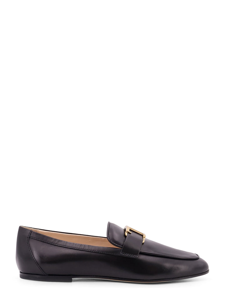 Leather loafer with T Timeless maxi customized metal detail and leather sole