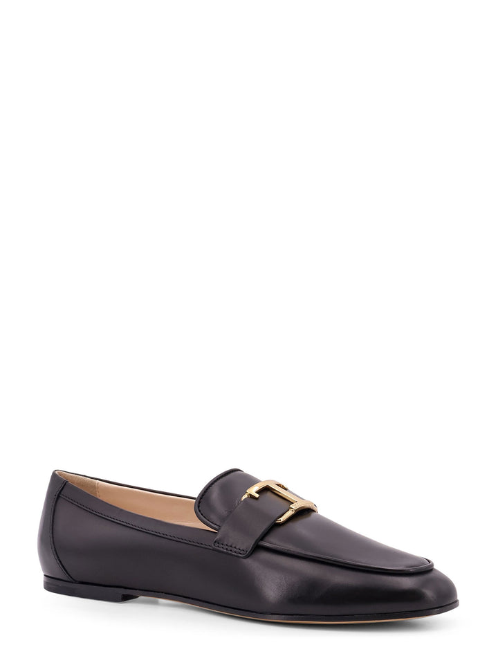 Leather loafer with T Timeless maxi customized metal detail and leather sole