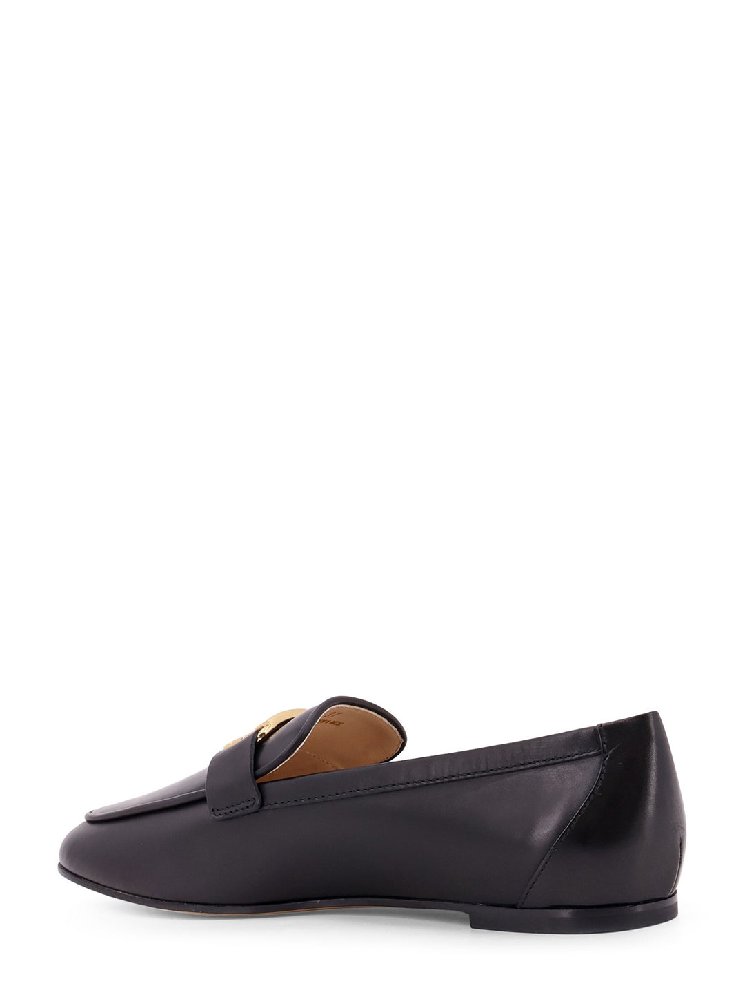 Leather loafer with T Timeless maxi customized metal detail and leather sole