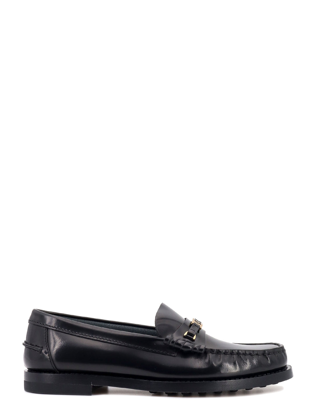 Patent leather loafer with vintage effect