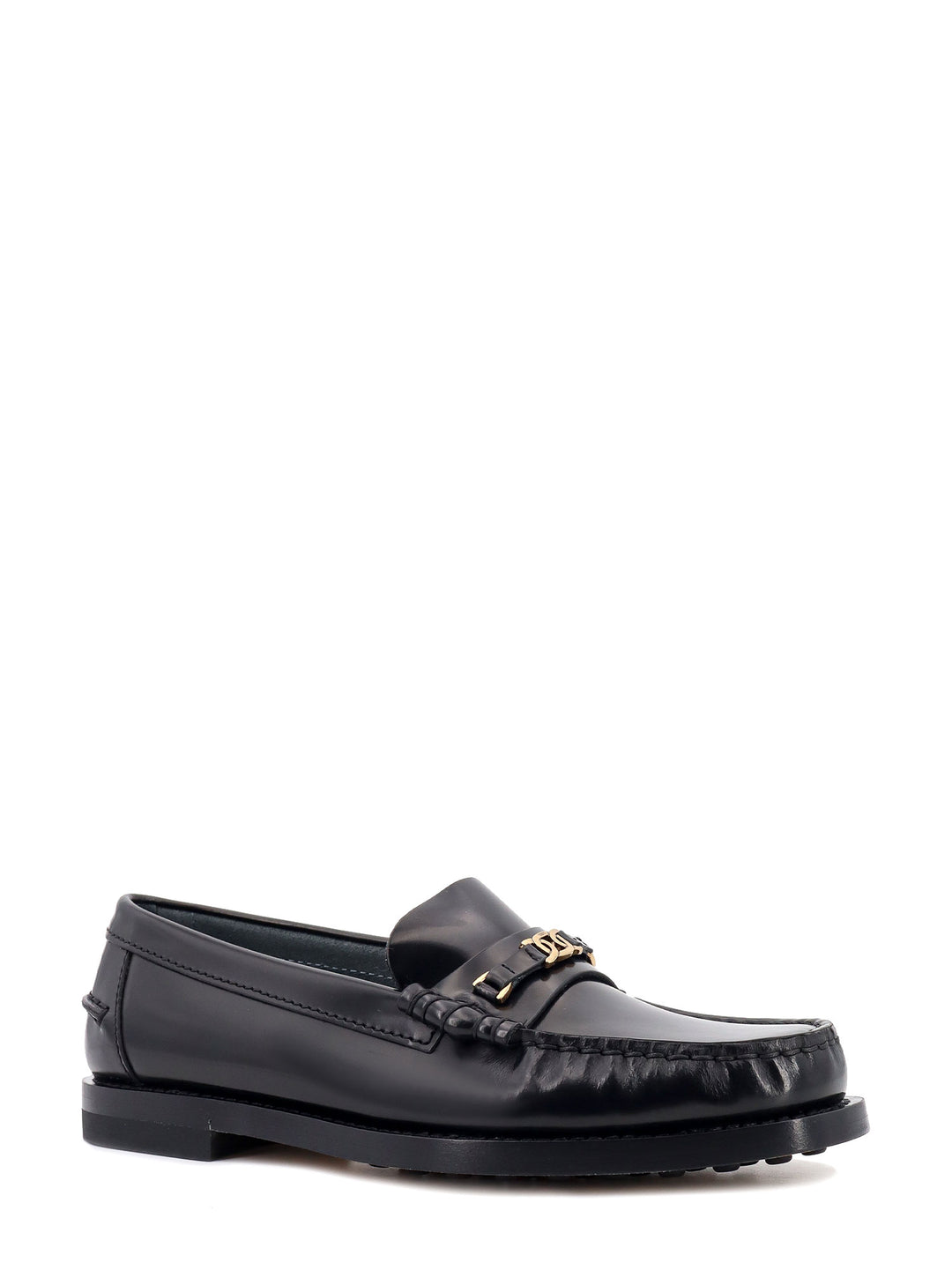 Patent leather loafer with vintage effect