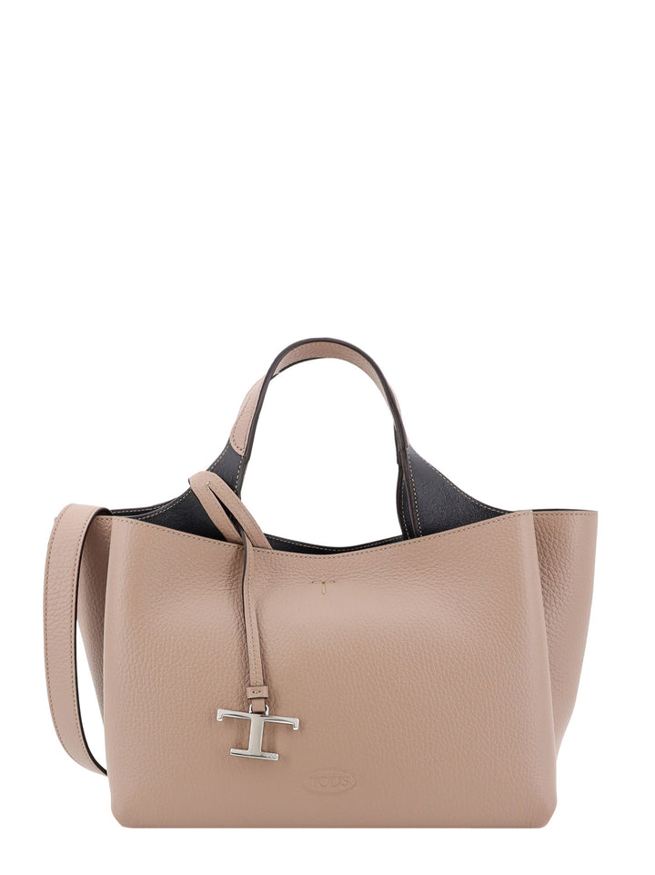 Leather handbag with T Timeless detail