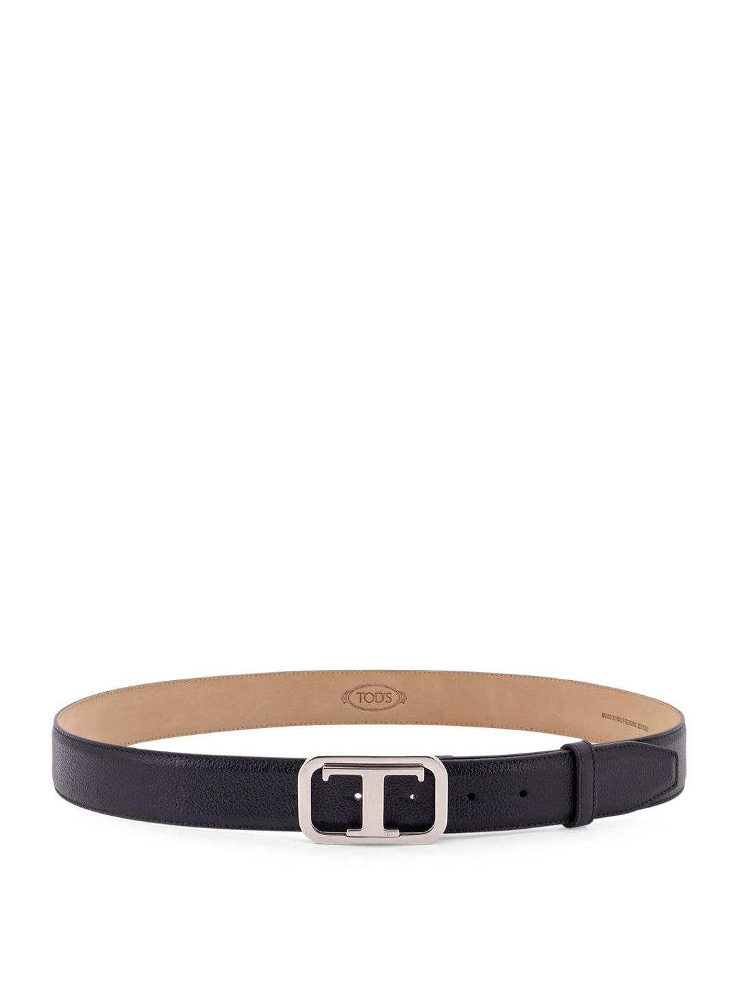 Leather belt with Tod's T Monogram rectangular buckle