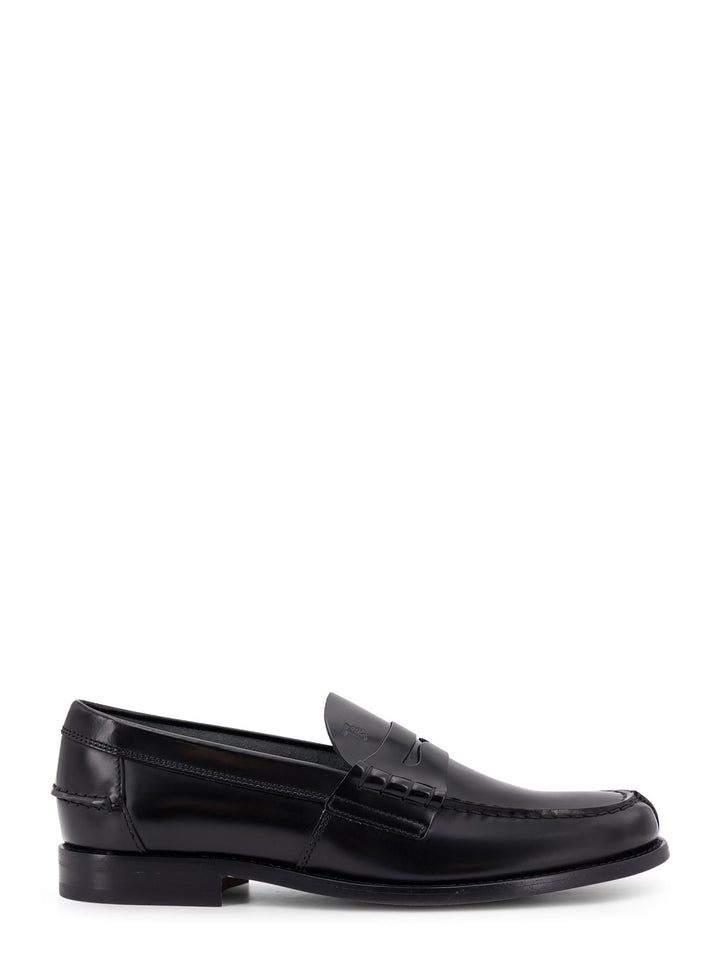 Leather loafer with logo detail