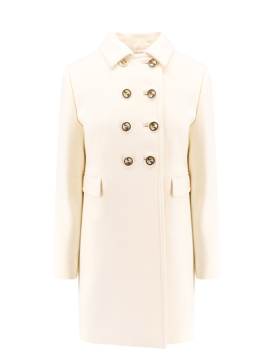 Wool coat with Interlocking GG buttons