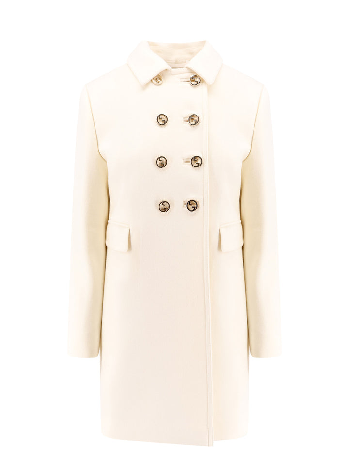 Wool coat with Interlocking GG buttons