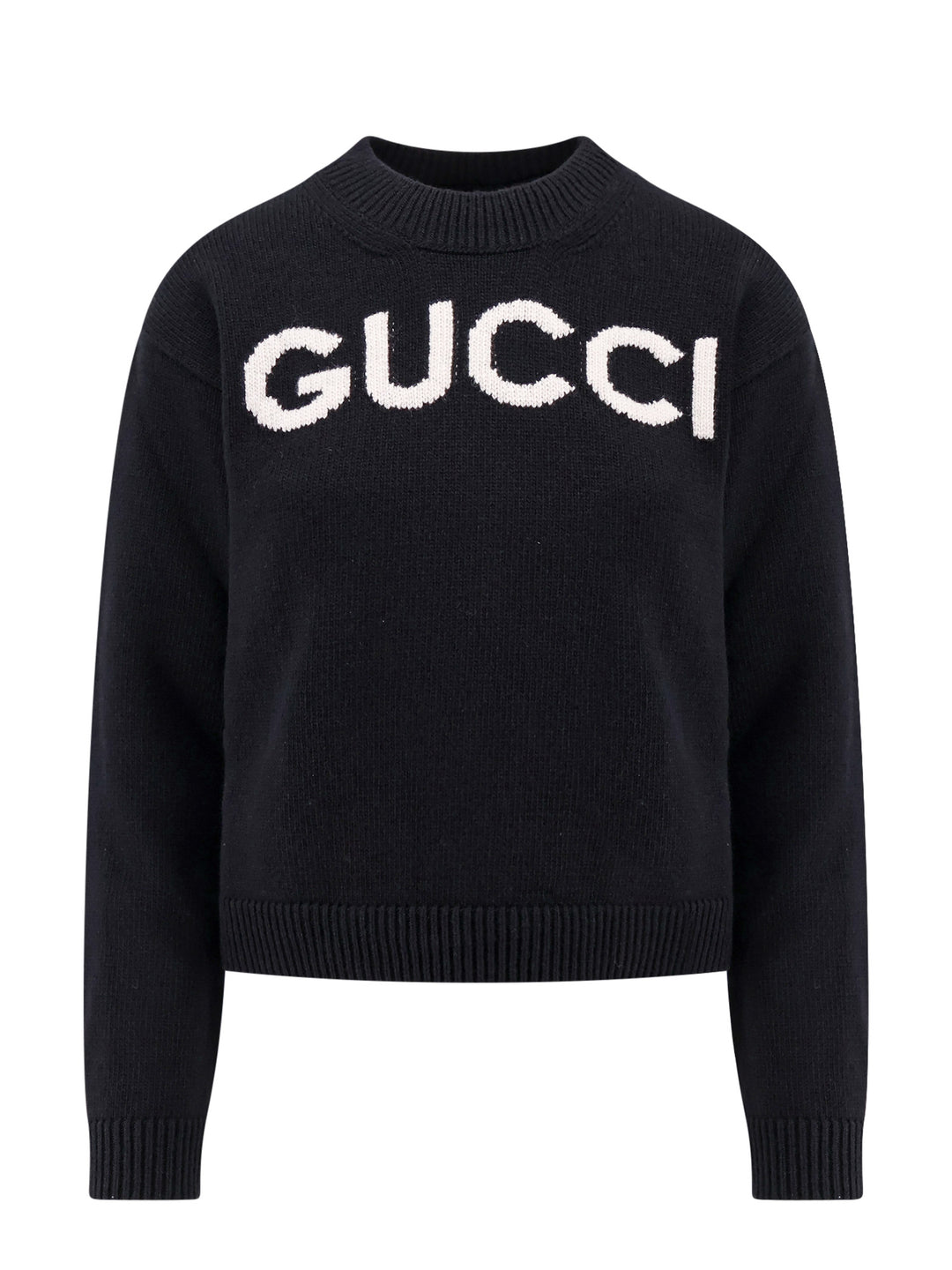 Wool sweater with GUCCI embroidery on the front