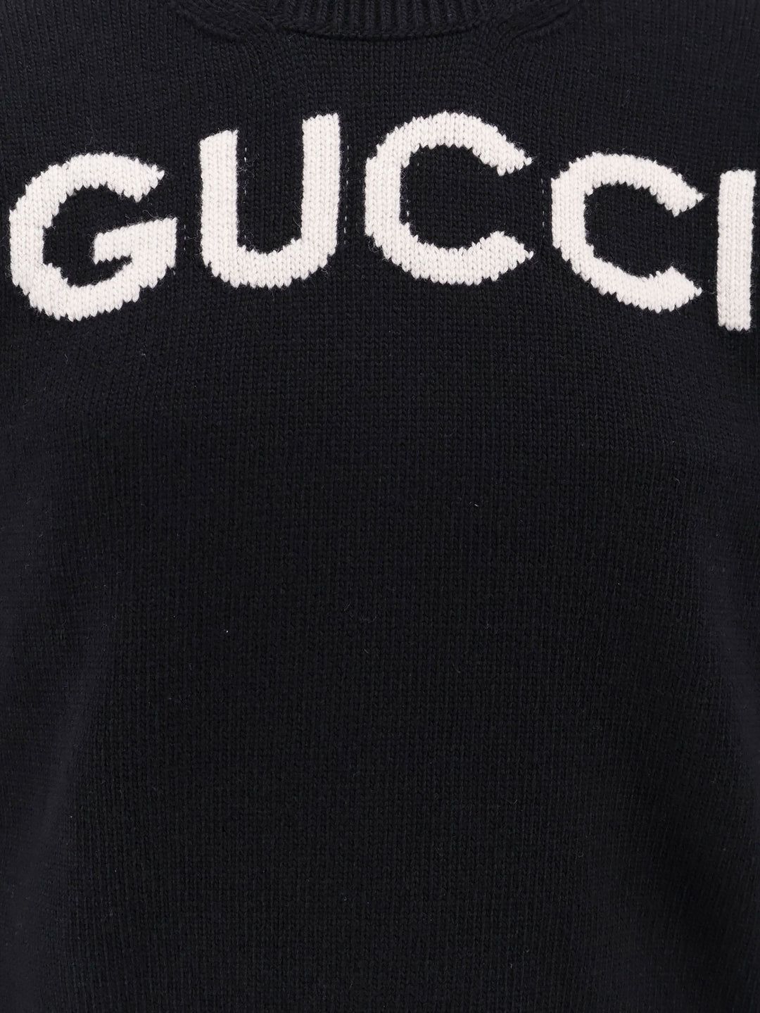 Wool sweater with GUCCI embroidery on the front