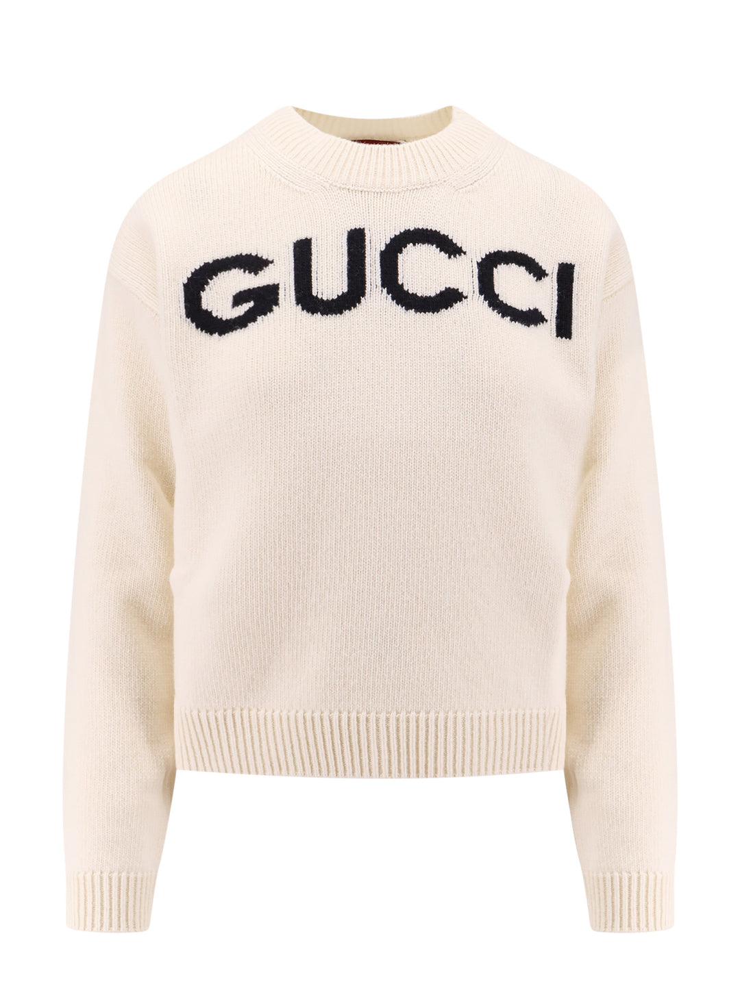 Wool sweater with GUCCI embroidery on the front