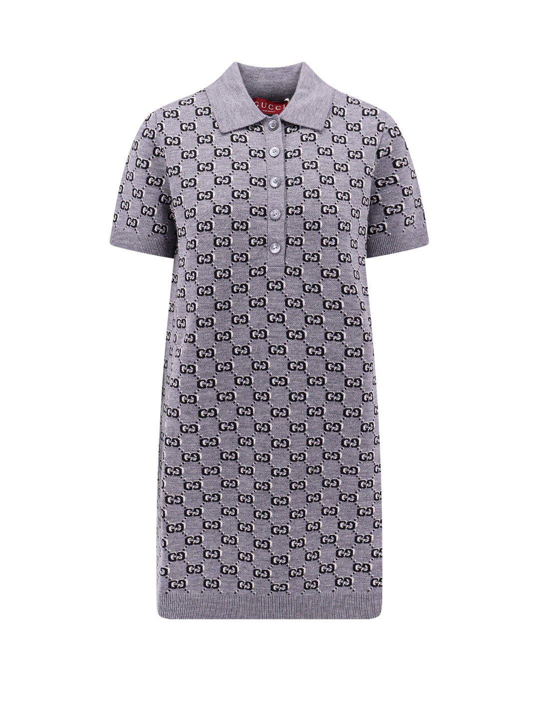 GG wool dress with ribbed profiles