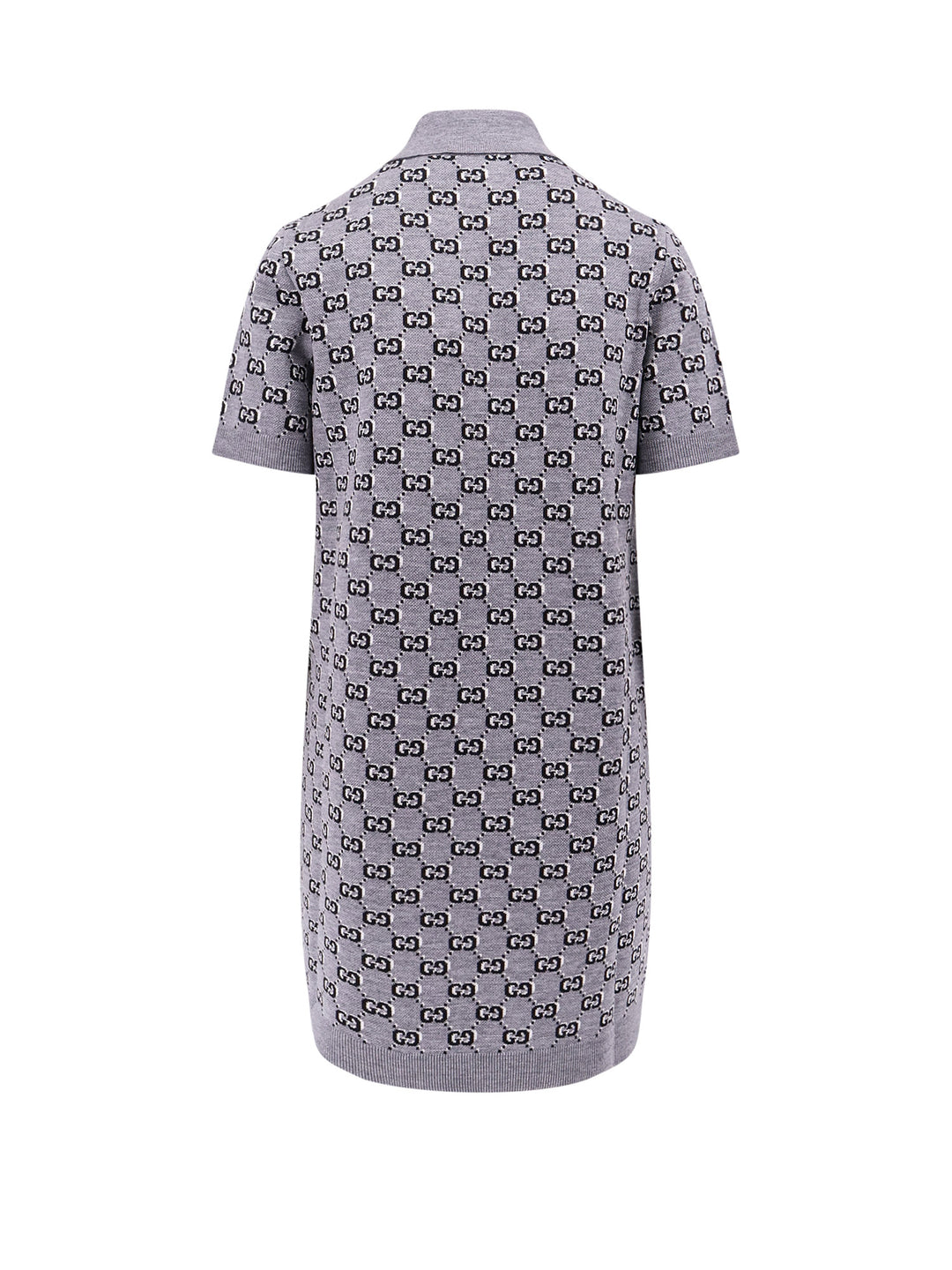 GG wool dress with ribbed profiles