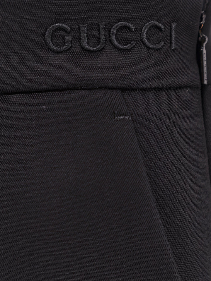 Wool and mohair trouser with Gucci embroidery