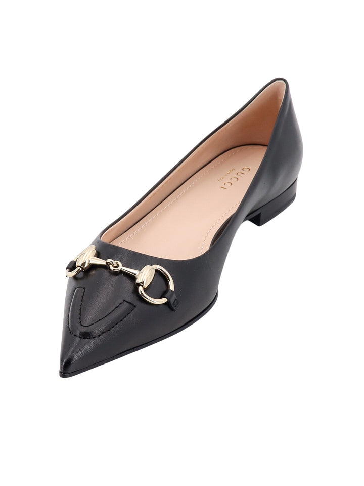 Leather ballerinas with metal Horsebit