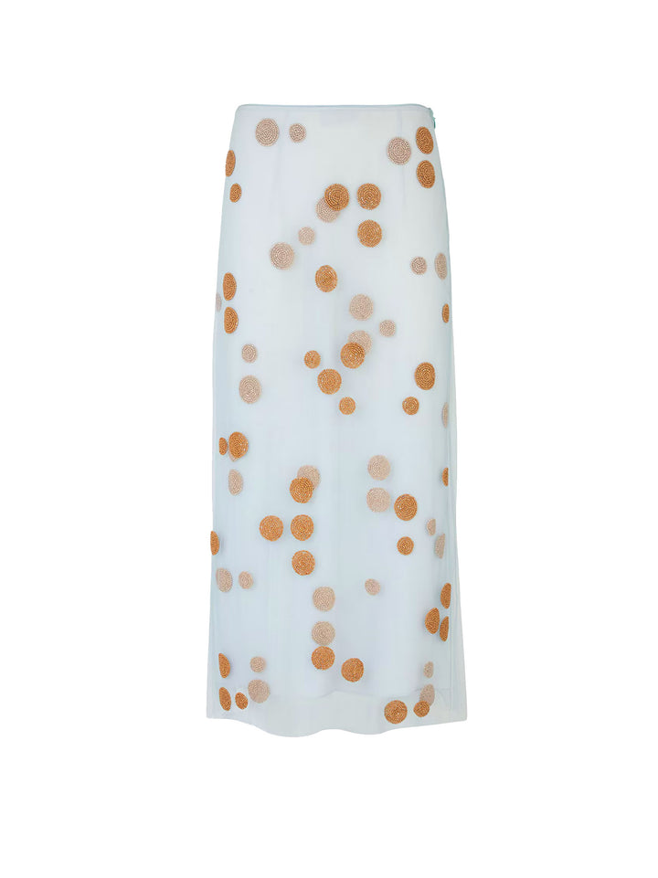 Tulle skirt with all-over macro polka-dot motif