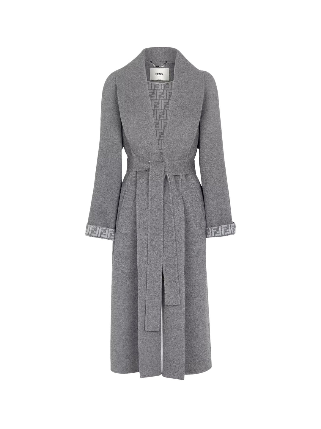 Wool coat with belt and FF lining