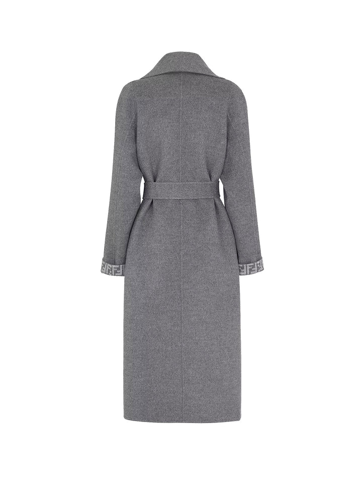 Wool coat with belt and FF lining