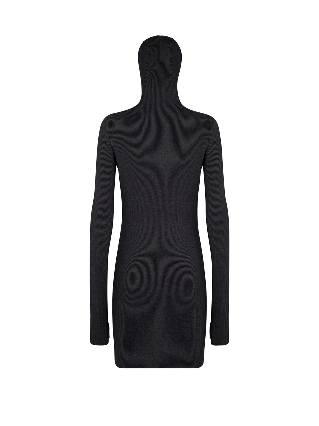 Ribbed wool and silk dress