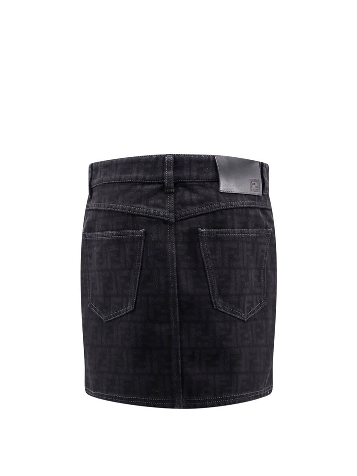 Denim skirt with all-over FF motif