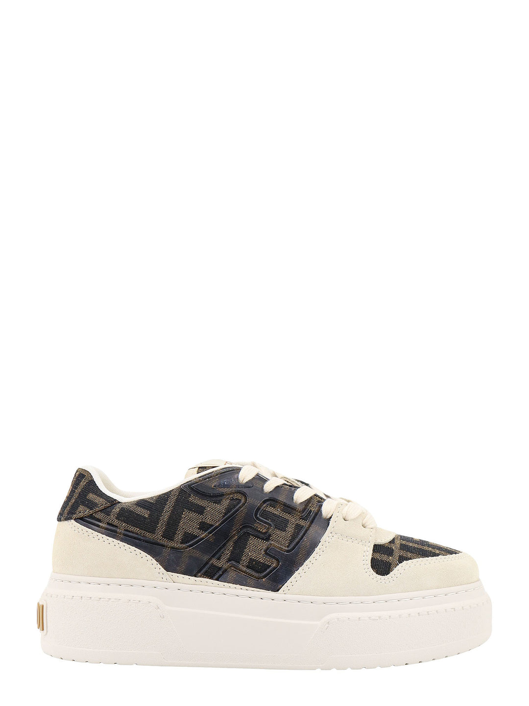 Canvas and suede sneakers with FF motif