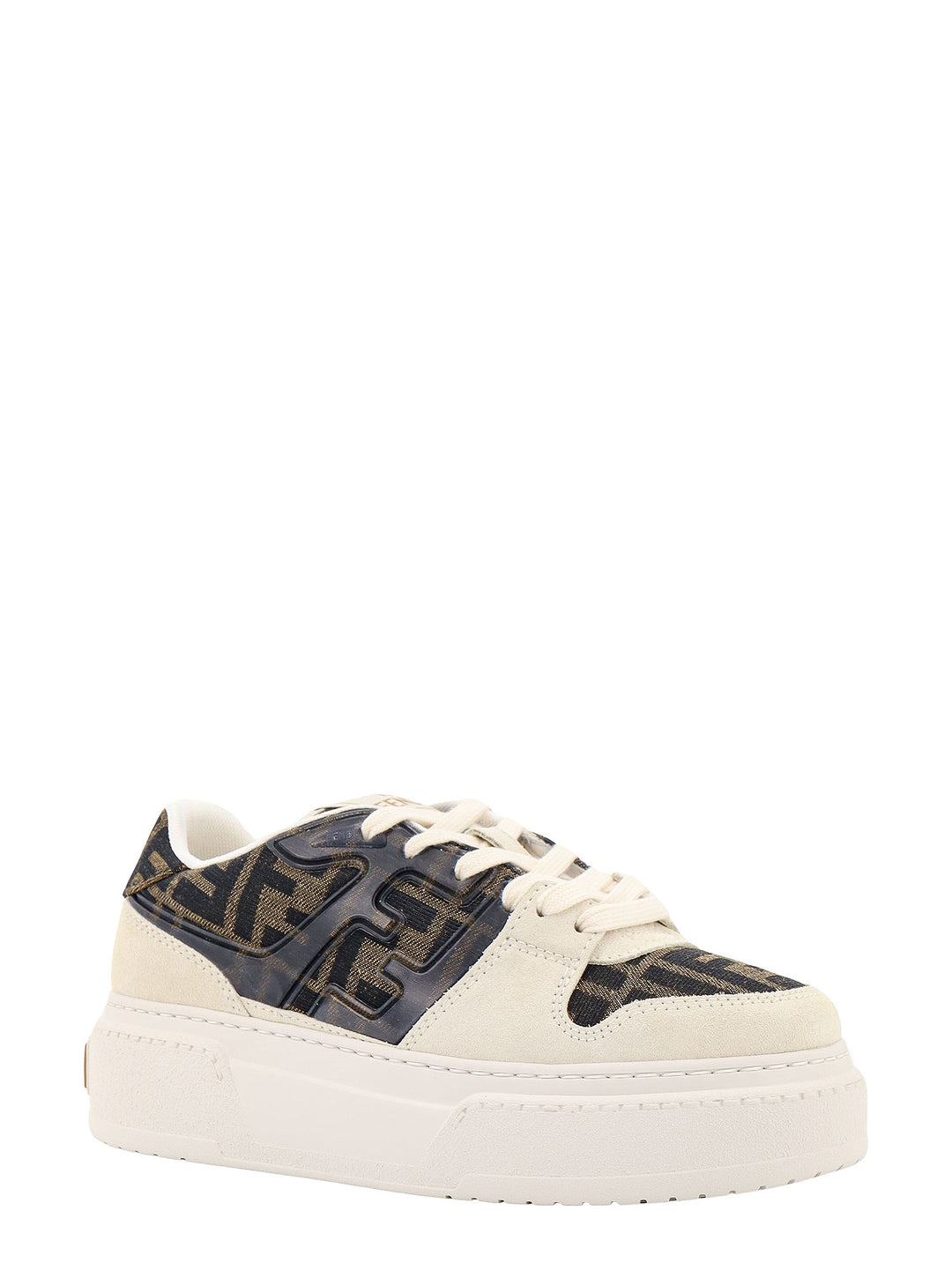 Canvas and suede sneakers with FF motif