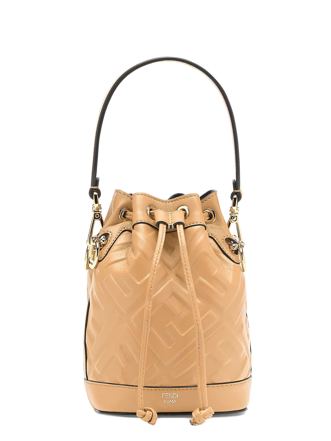 Leather bucket bag with FF motif