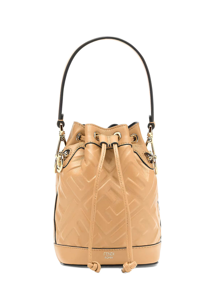 Leather bucket bag with FF motif