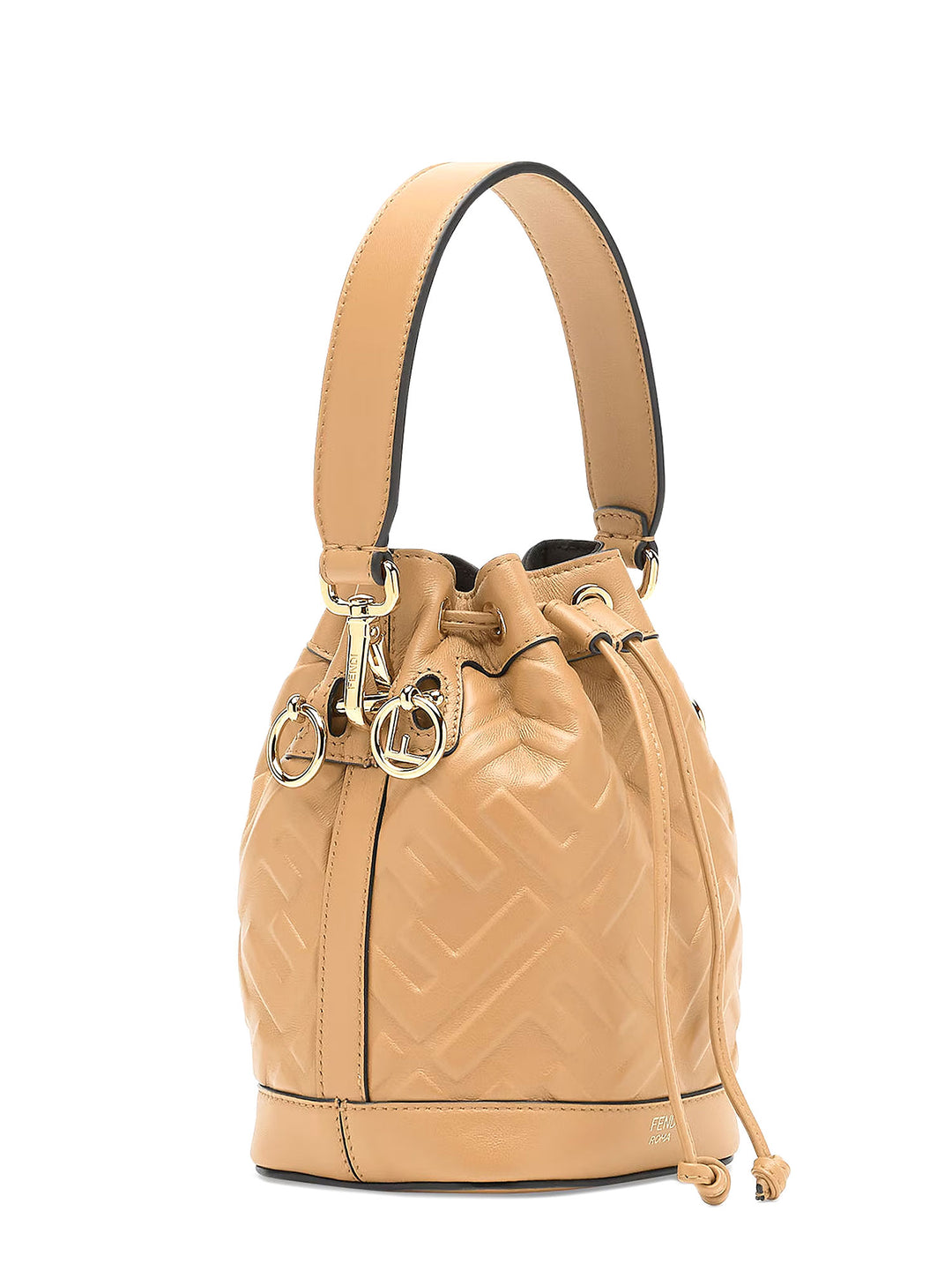 Leather bucket bag with FF motif