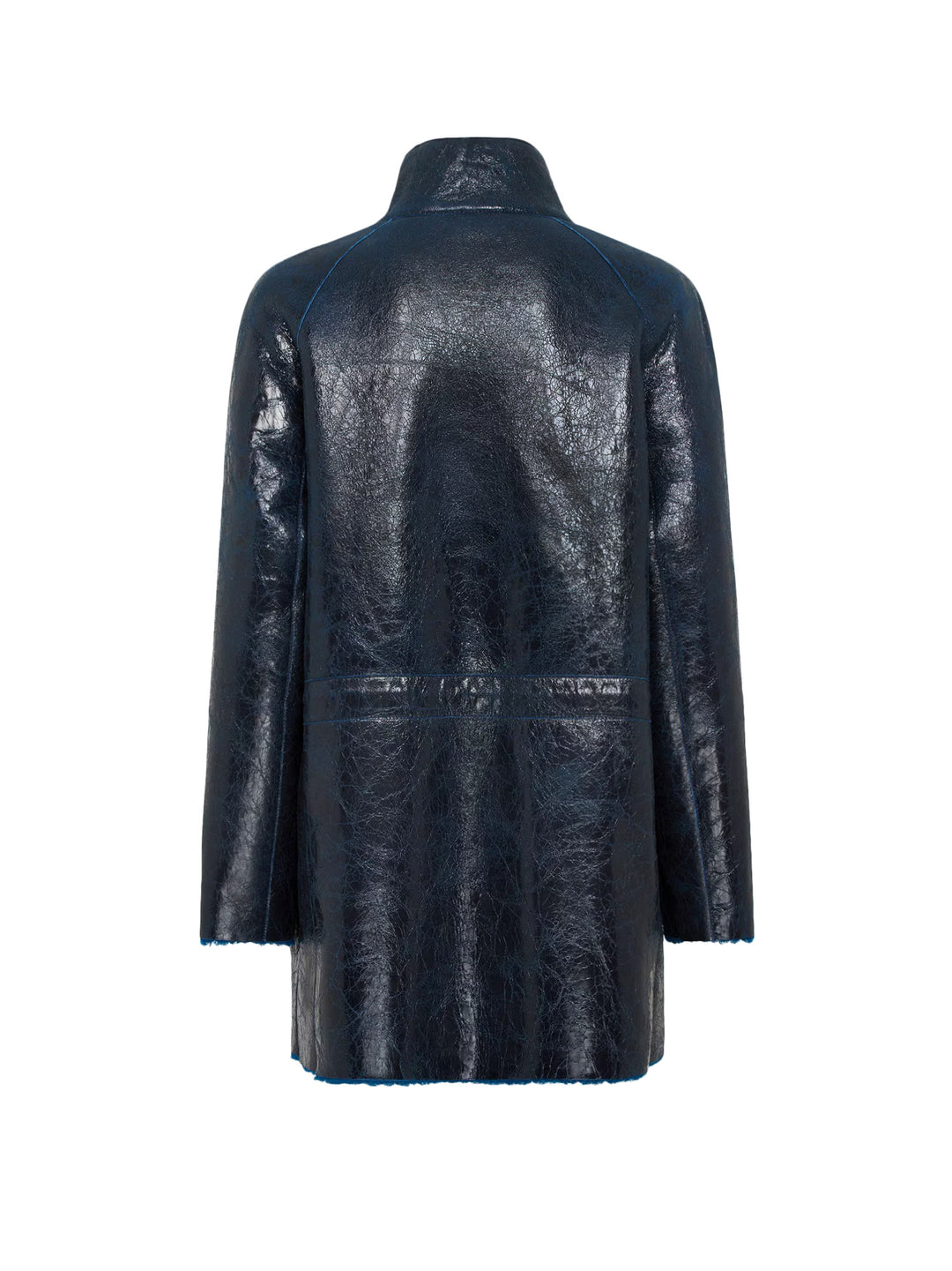 Shearling jacket with laminated effect