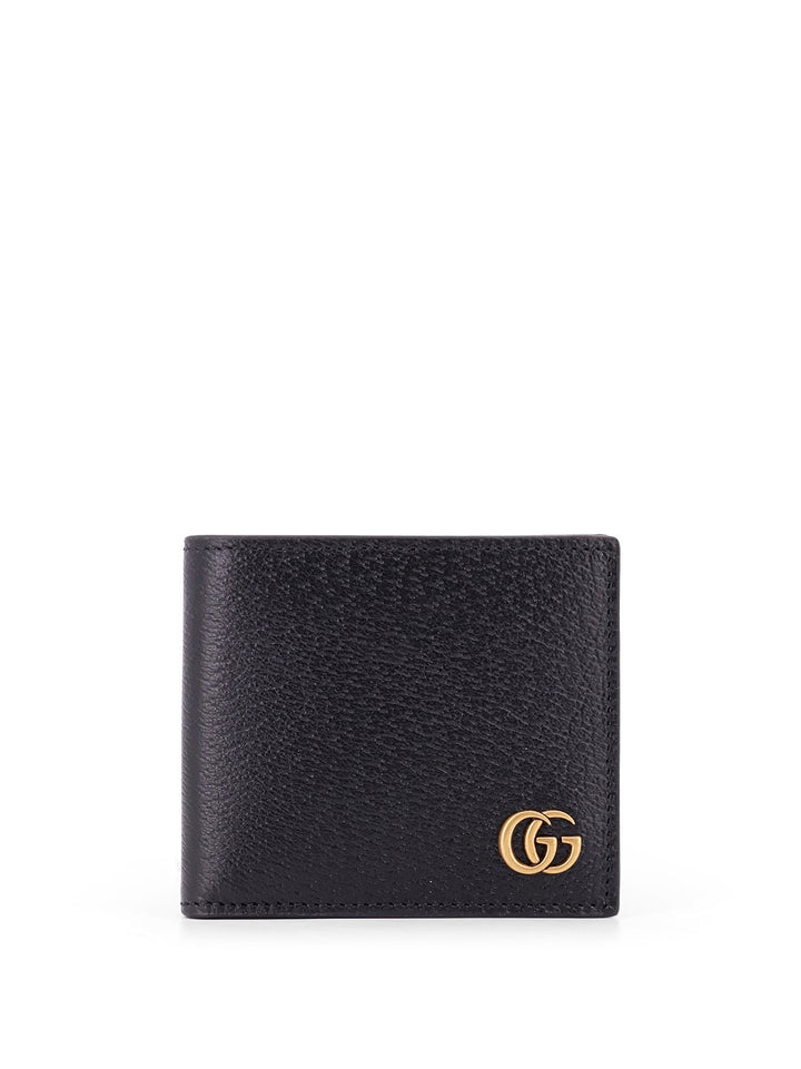 Leather wallet with frontal GG logo