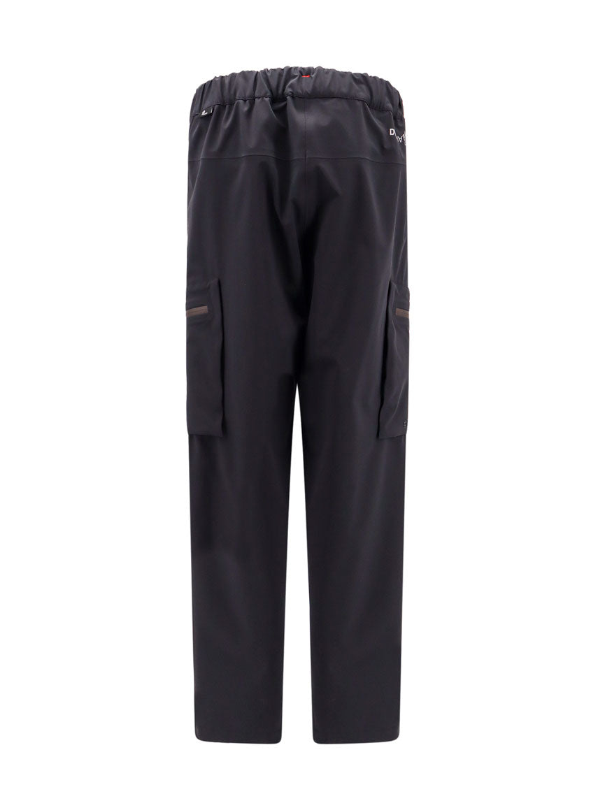 Stretch nylon trouser with logo patch