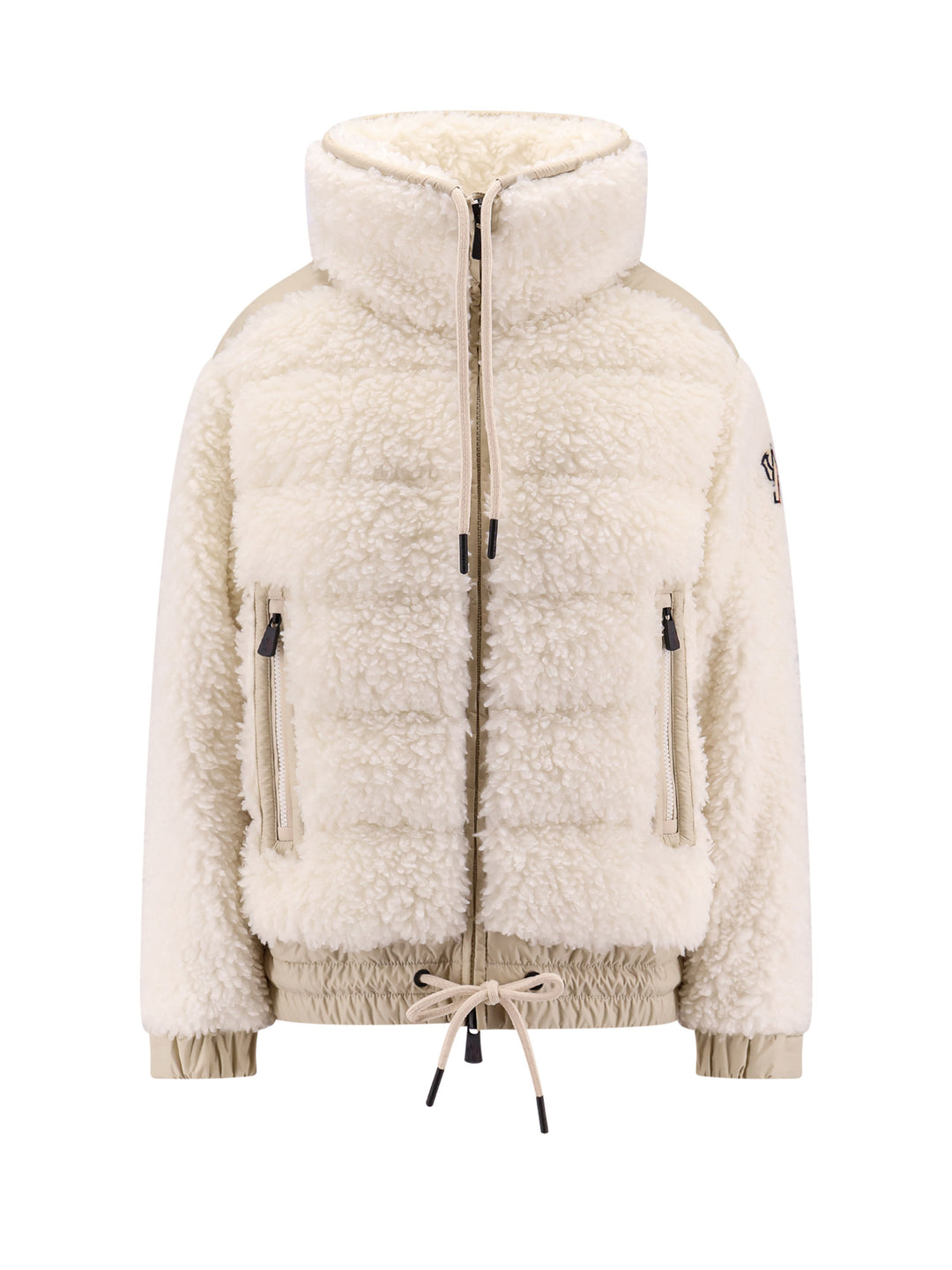 Padded jacket with faux fur inserts