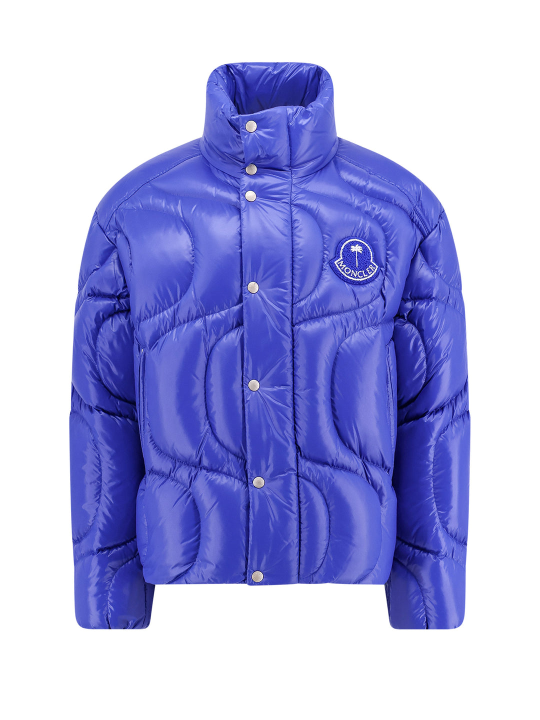 8 Moncler Palm Angels padded and quilted nylon jacket with logo patch