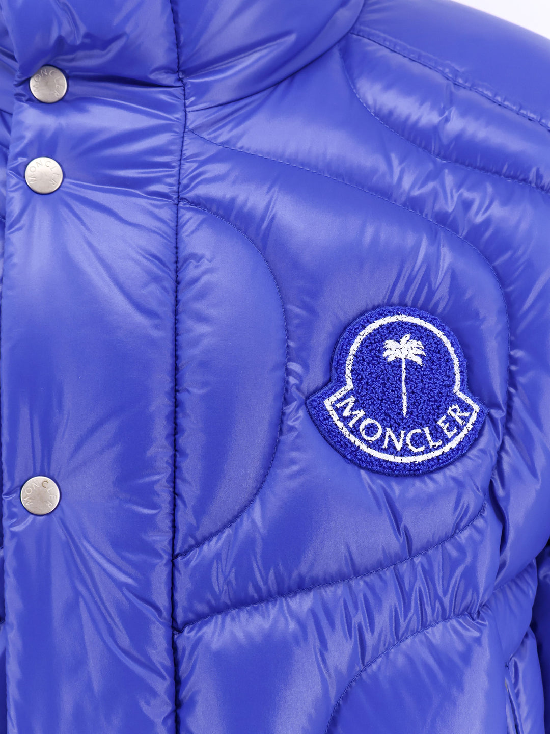 8 Moncler Palm Angels padded and quilted nylon jacket with logo patch