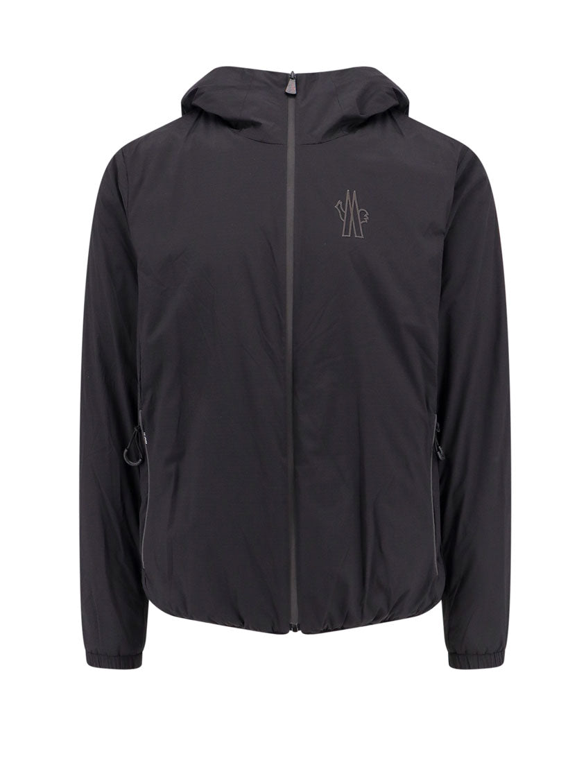 Nylon jacket with frontal logo