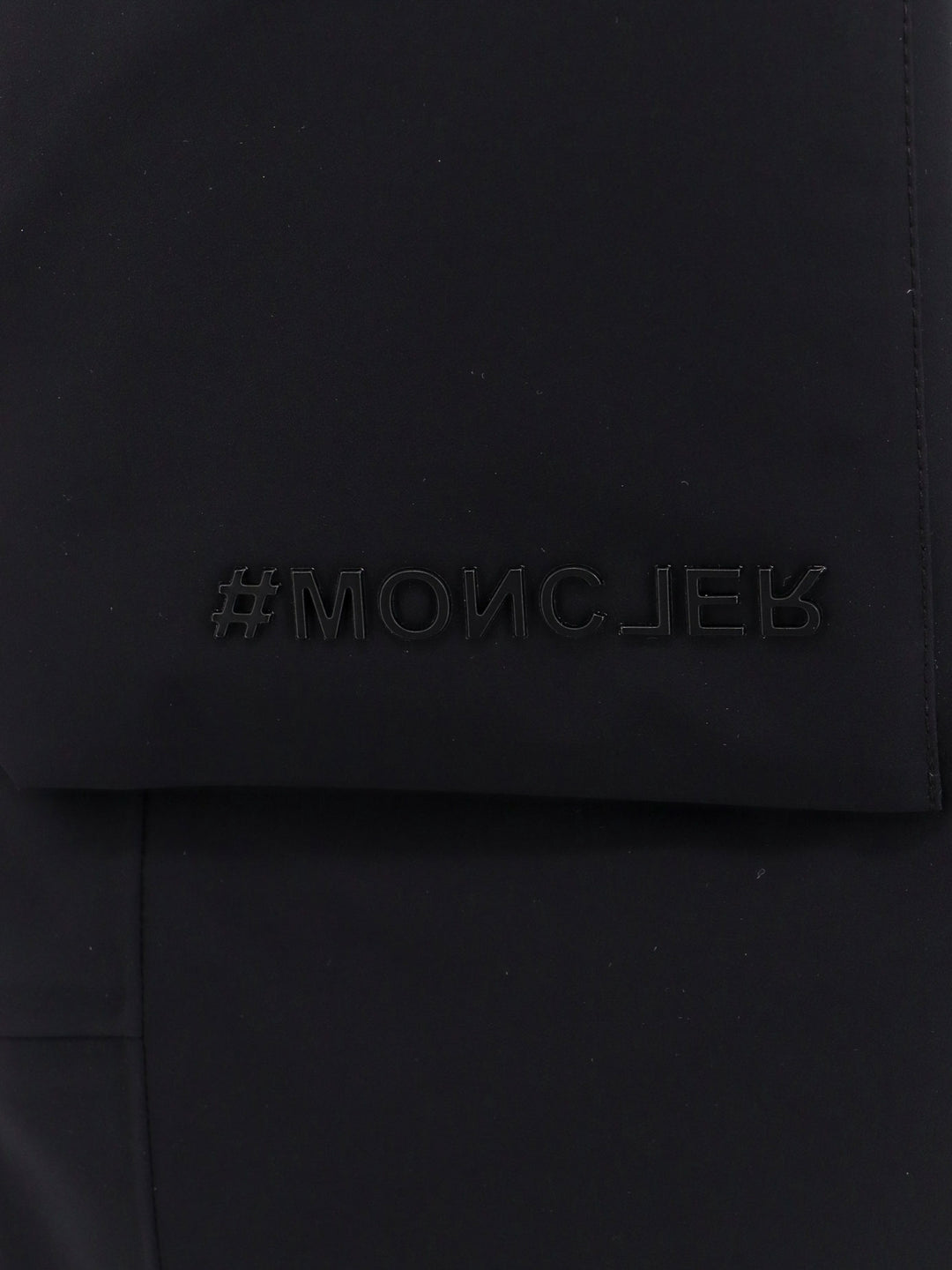 Nylon trouser with logo patch