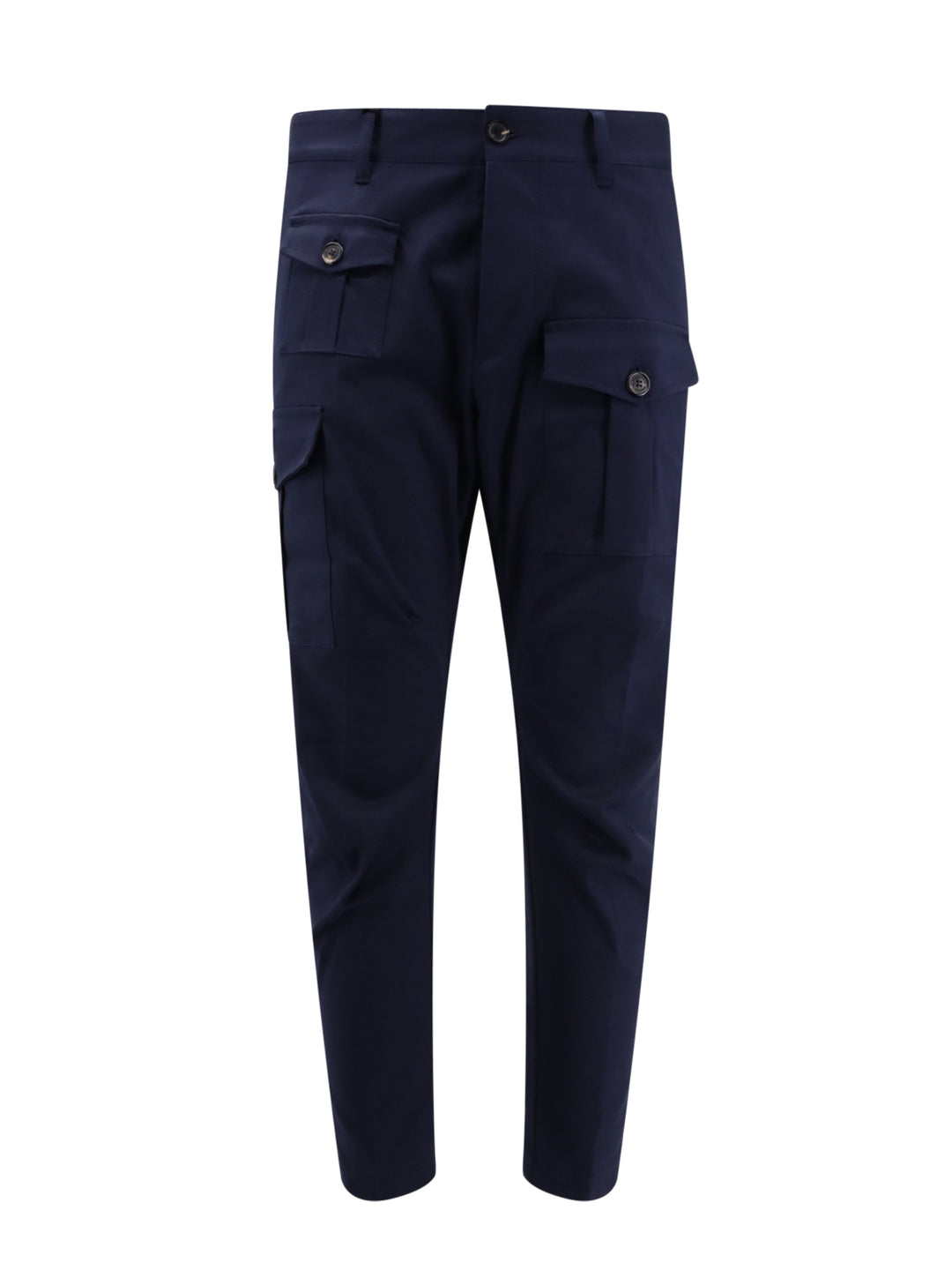 Cotton cargo trouser with logo patch