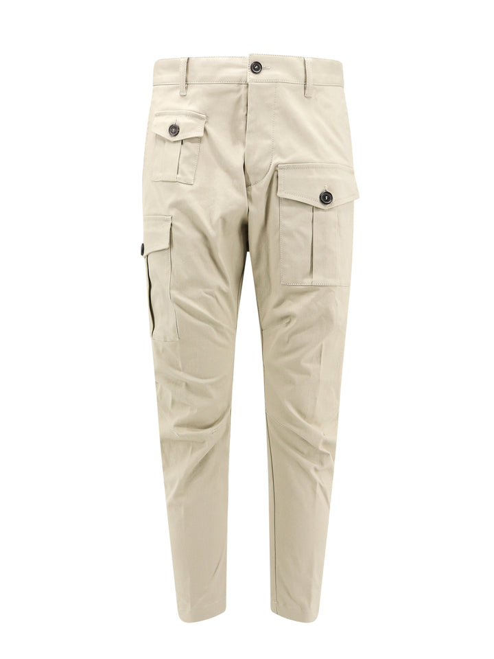 Cotton cargo trouser with logo patch