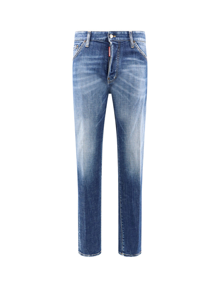 Cotton jeans with back logo patch