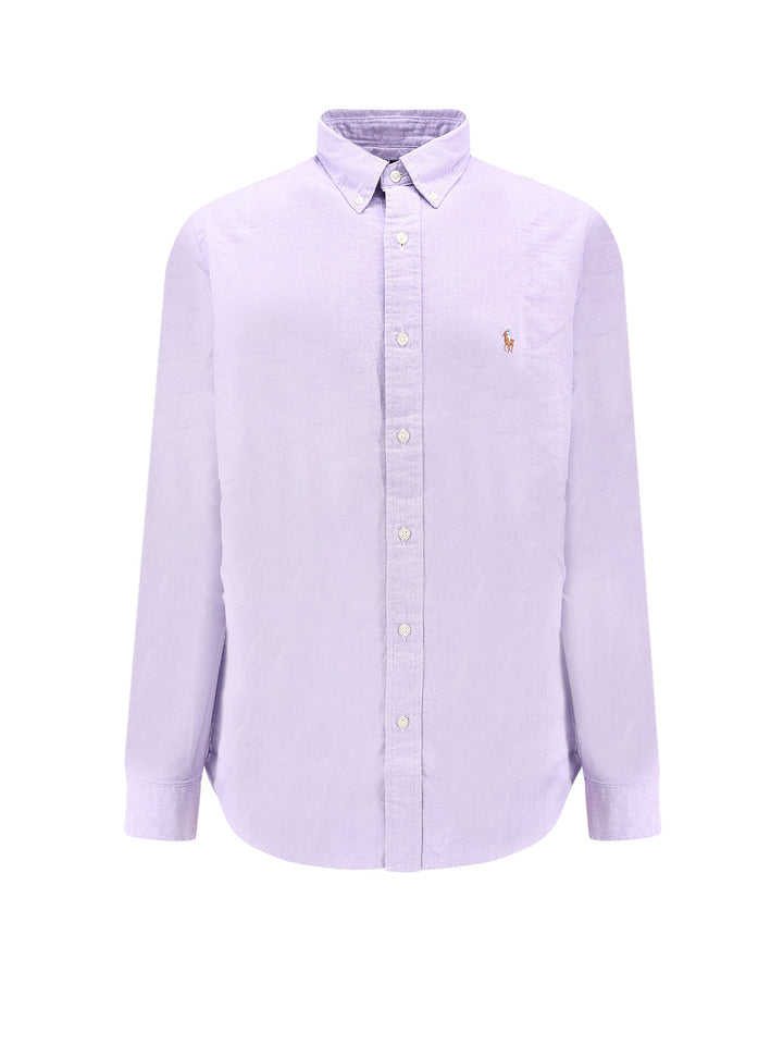 Cotton shirt with multicolor Logo embroidery