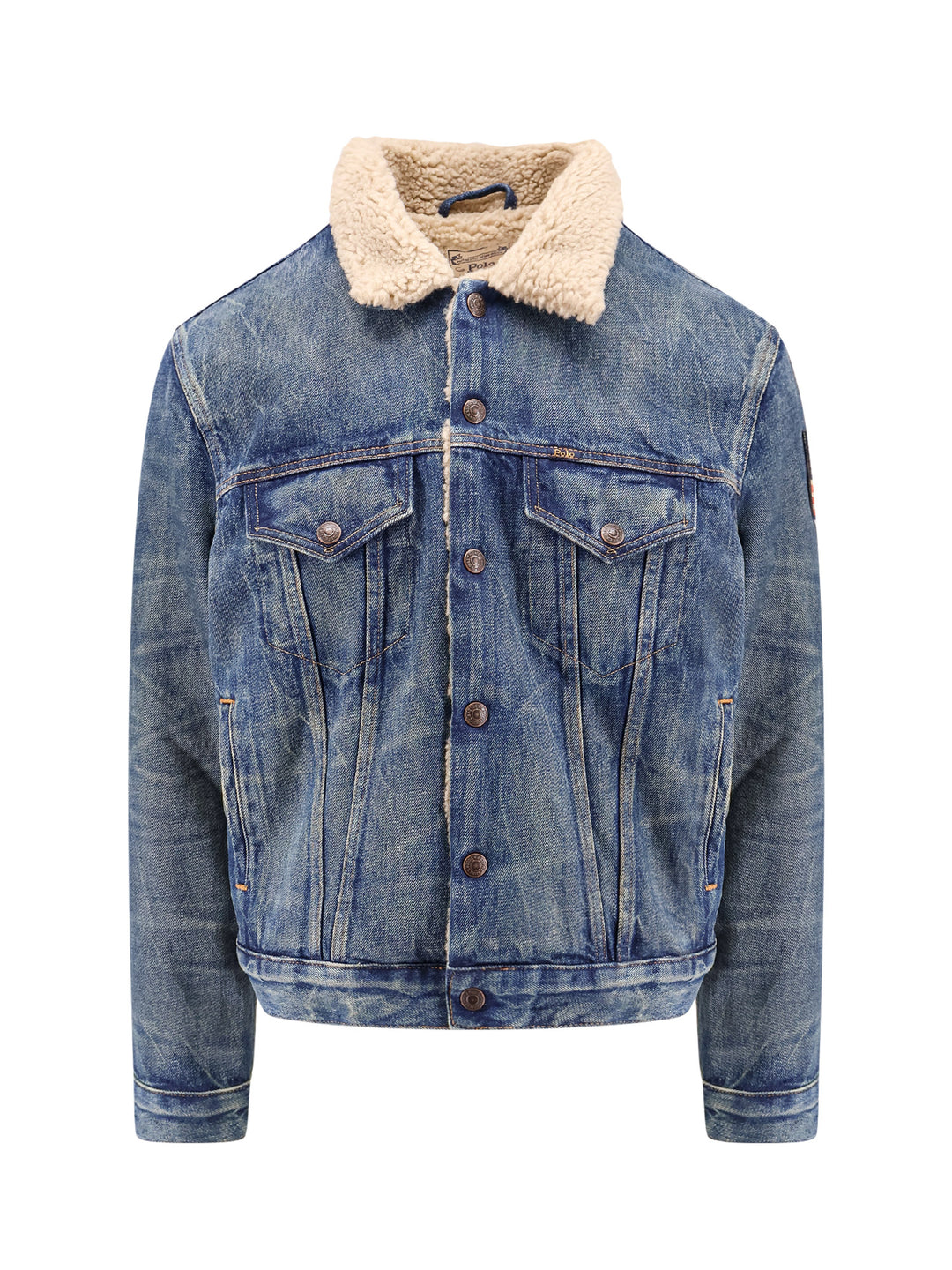 Denim and eco shearling jacket