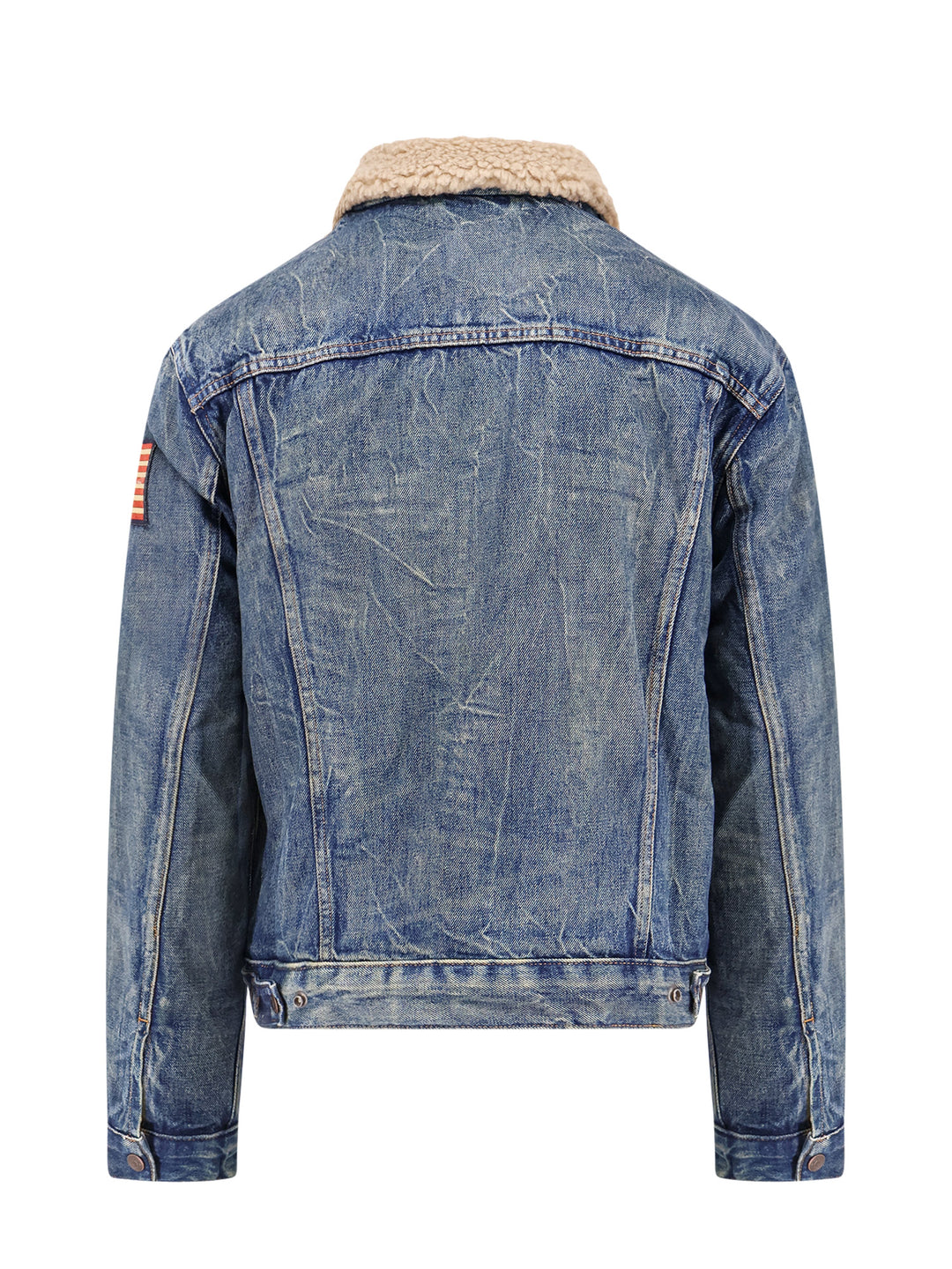 Denim and eco shearling jacket