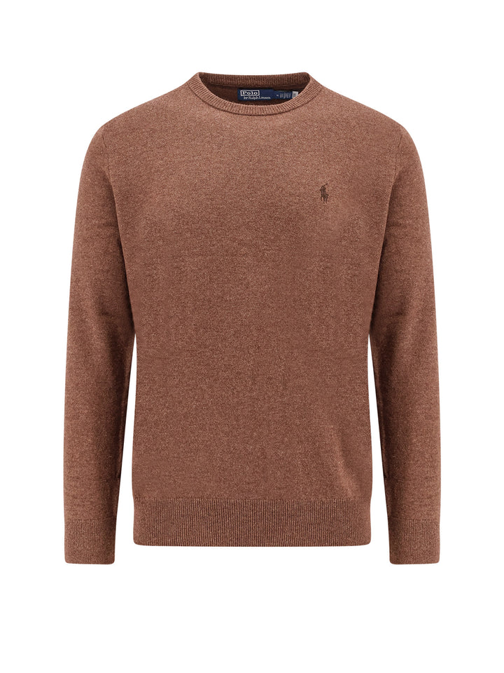 Regular Fit responsible wool sweater with embroidered logo