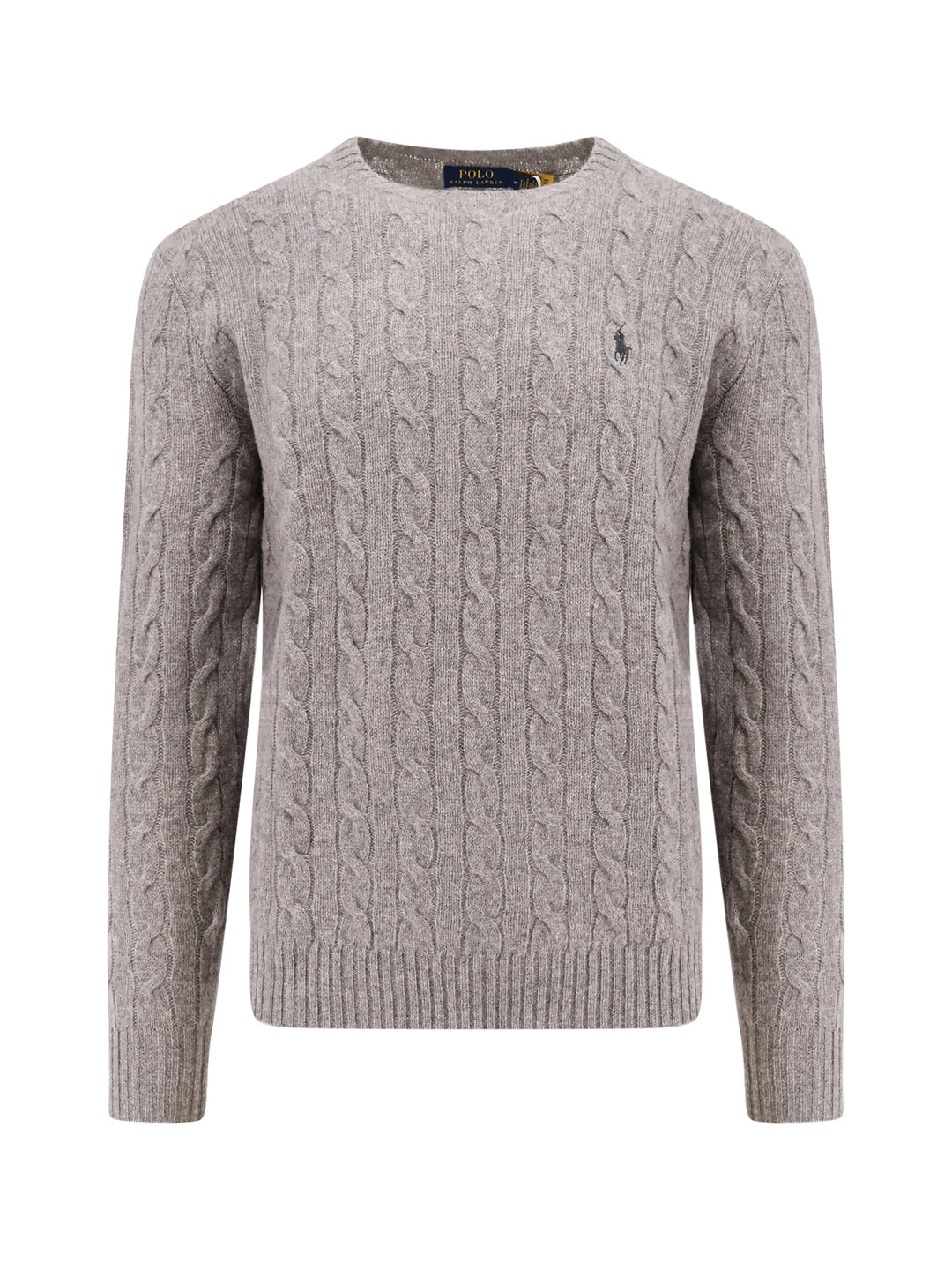 Wool and cashmere sweater with embroidered logo